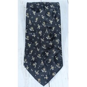 A Taghi Santostefano Men's Necktie Black Floral 100% Silk Italy
